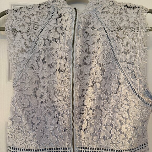 Women's Powder Blue Lace Sleeveless Bardot Nordstrom Dress - Size 6/S - Picture 4 of 5